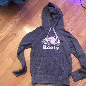 Grey kids roots hoodie